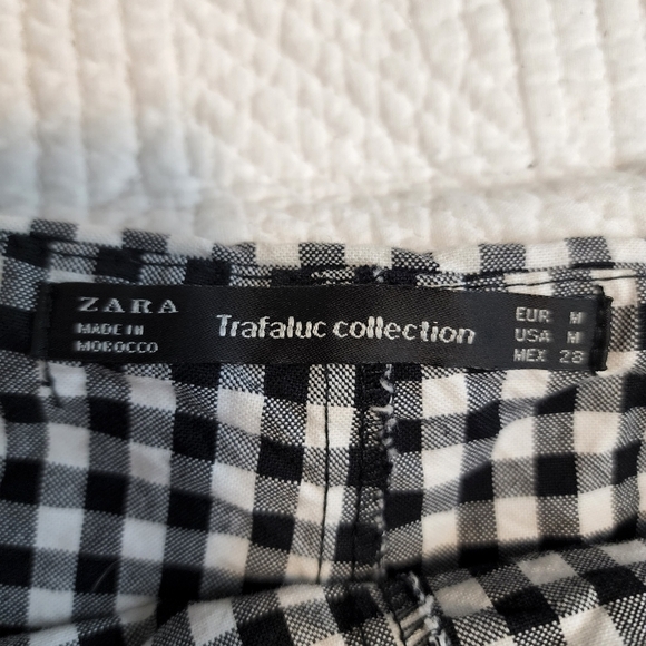 Zara Checkered Skort Black White Plaid Size Medium (Looks To Run Small) - Picture 3 of 7